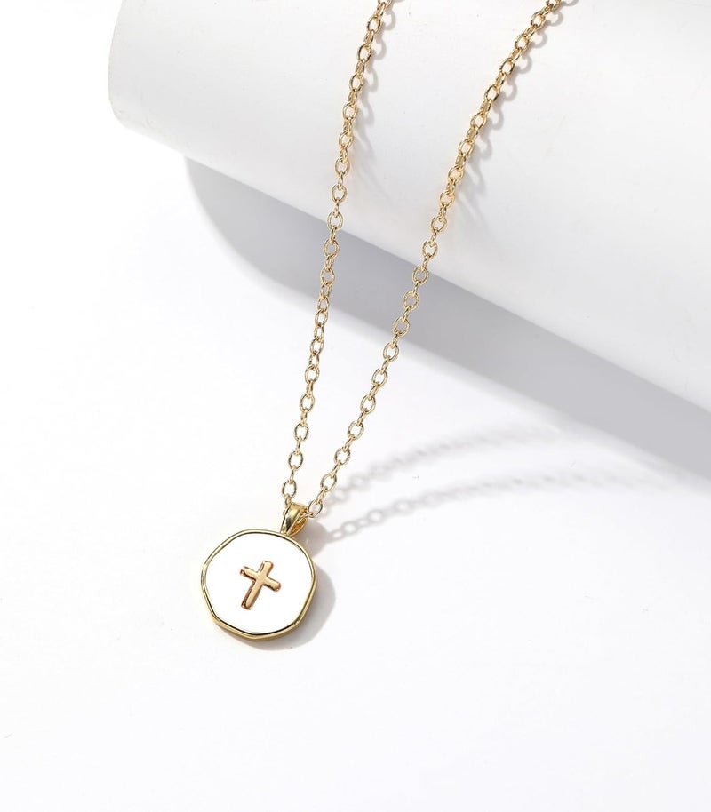 Drogomen Store Cute Small Cross Necklace, First Communion Baptism Decorations Party Favors Christian Religious Easter Jewelry Gifts for Daughter Granddaughter Niece - Image 2